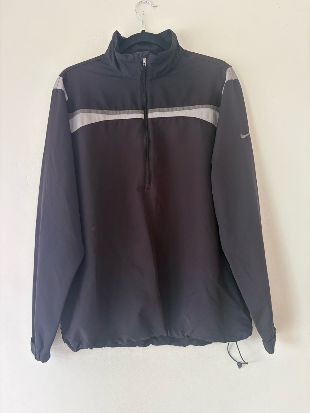 Nike Golf Quarter Zip Windbreaker Jacket Mens M Black Gray